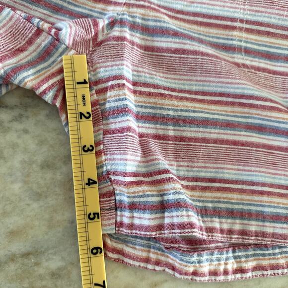 Talbots Linen Blend Striped Drawstring Shorts Size 8 Womens Coastal Resort Beach - Picture 7 of 7